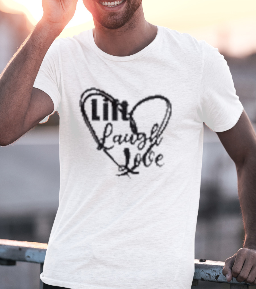 Lift Laugh Love Scribbled Heart Dark Mode T-Shirt