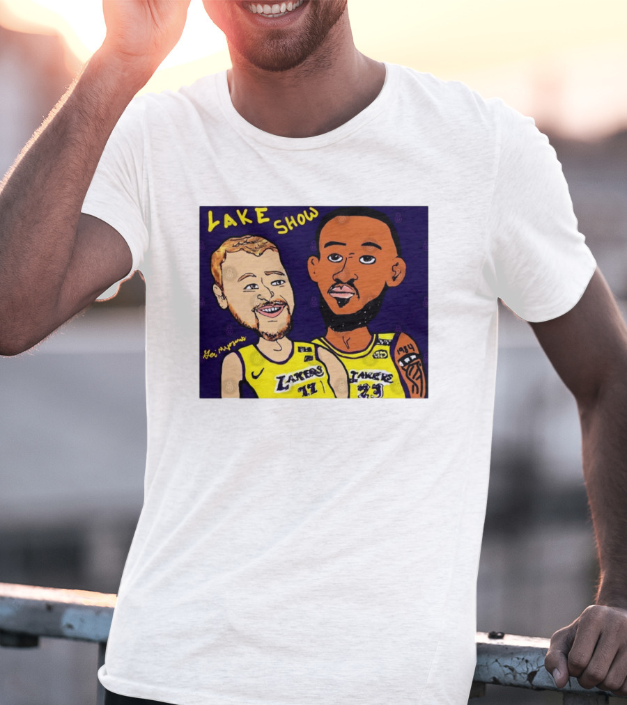 LeBron James And Luka Dončić Lake Show Lakers Cartoon Art 23 77 T-Shirt
