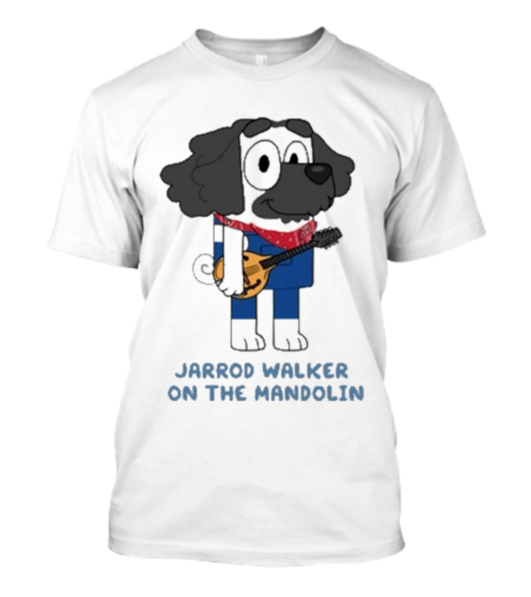 Jarrod Walker On The Mandolin Cartoon Dog Bandana Style T-Shirt
