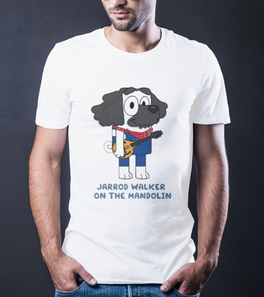 Jarrod Walker On The Mandolin Cartoon Dog Bandana Style T-Shirt