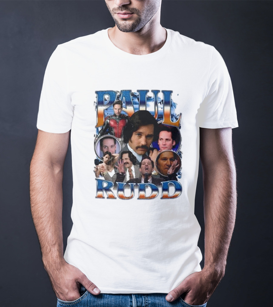Paul Rudd 90’s Bootleg Ant-Man Anchor Improv Comedy Collage T-Shirt