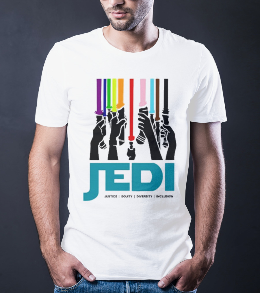 Jedi Justice Equity Diversity Inclusion Lightsaber Colors T-Shirt