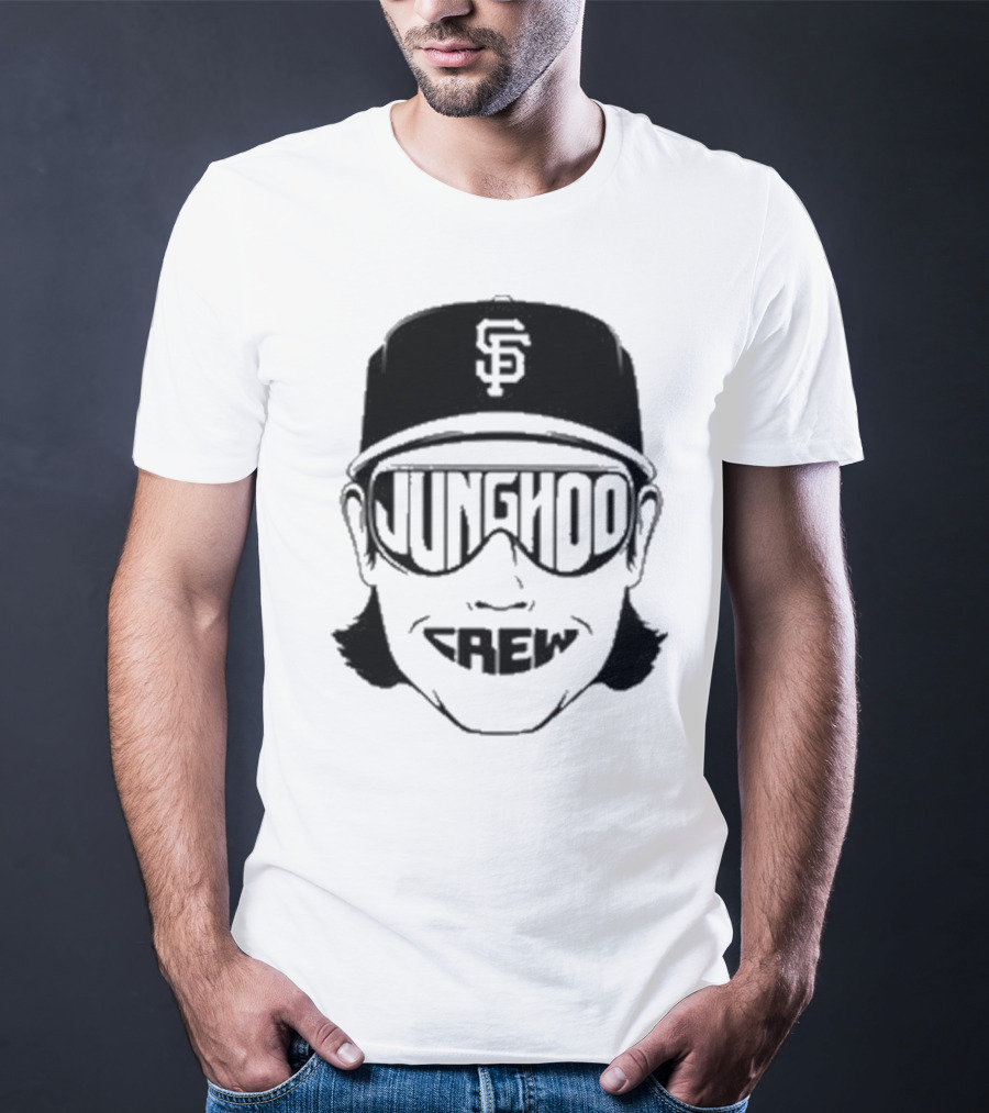 Jung Hoo Crew 2025 San Francisco Giants Baseball Cap And Sunglasses T-Shirt