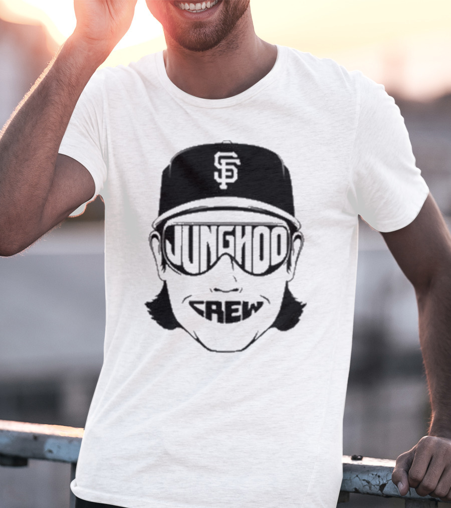 Jung Hoo Crew 2025 San Francisco Giants Baseball Cap And Sunglasses T-Shirt