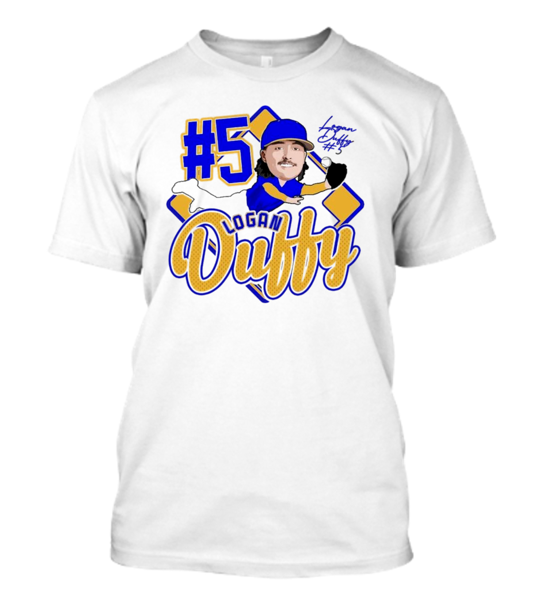 Logan Duffy #5 Baseball Player Illustration 2025 T-Shirt