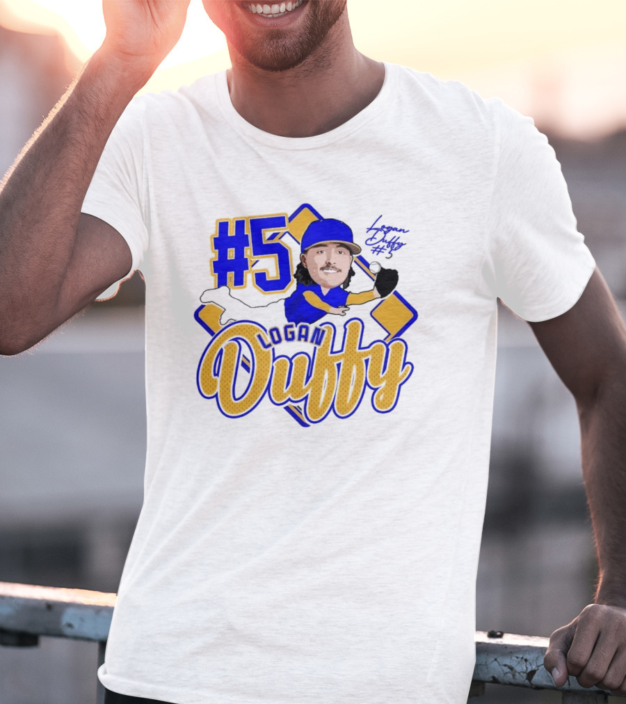 Logan Duffy #5 Baseball Player Illustration 2025 T-Shirt