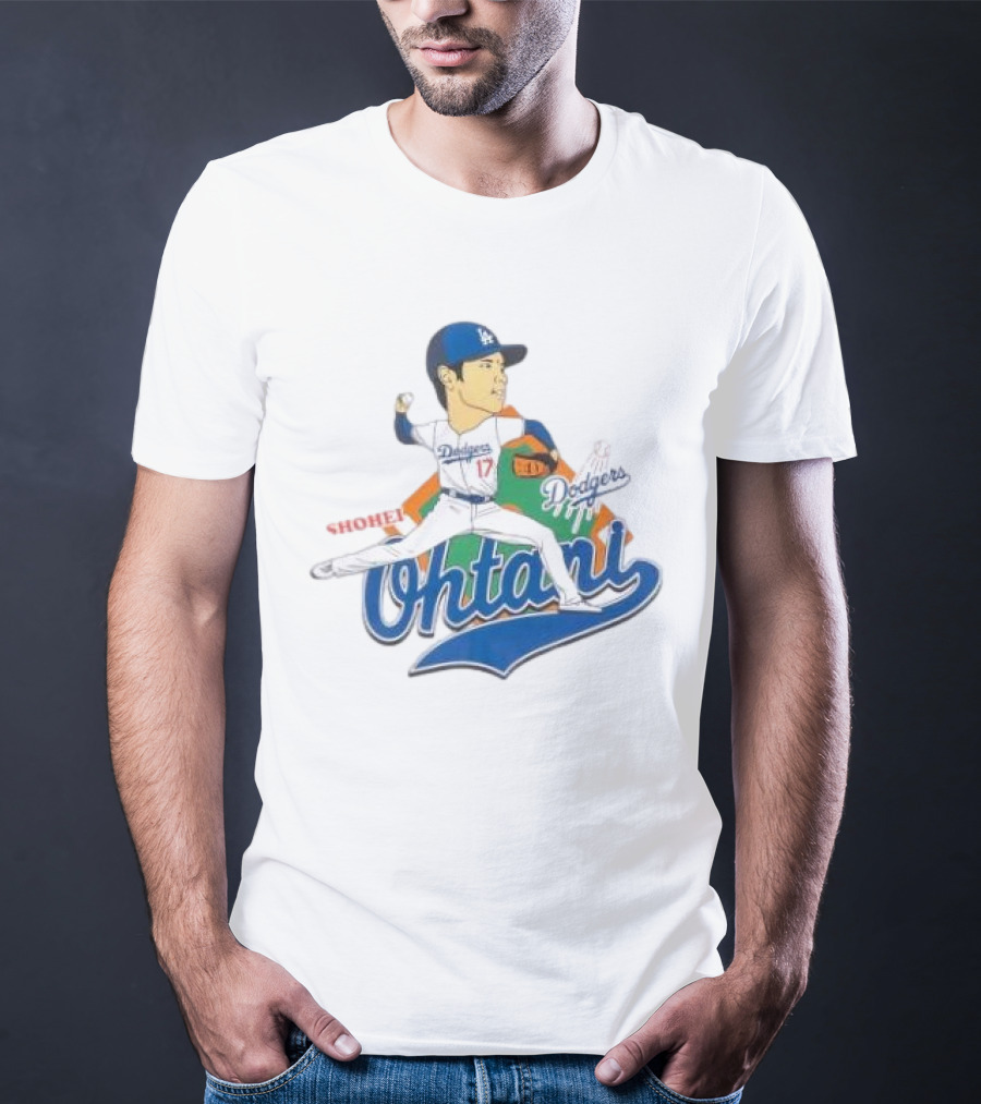 Los Angeles Dodgers Shohei Ohtani Cartoon Player Dodgers Ohtani T-Shirt