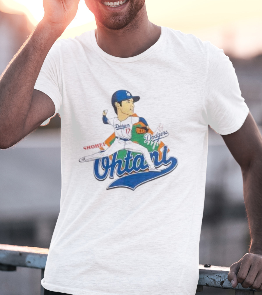 Los Angeles Dodgers Shohei Ohtani Cartoon Player Dodgers Ohtani T-Shirt