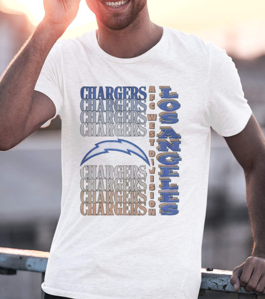 Los Angeles Chargers AFC West Division Chargers Bolt T-Shirt