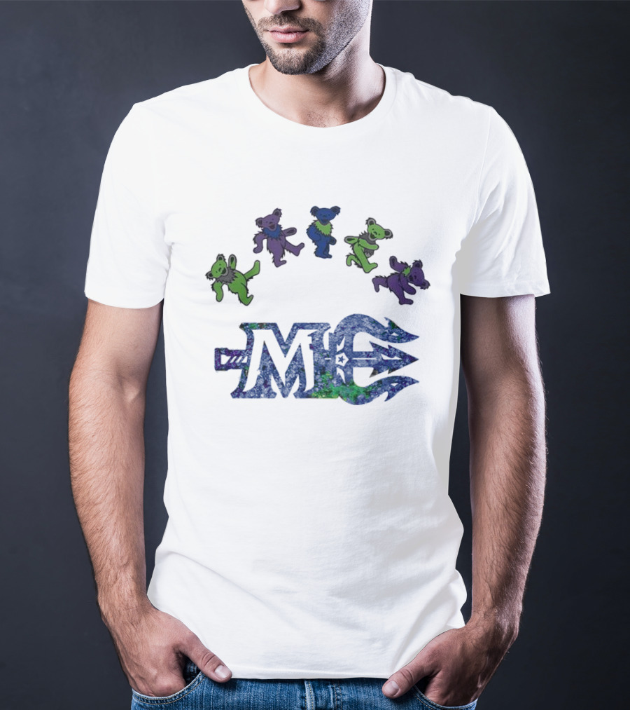 Maine Mariners Grateful Dead Night 2025 Dancing Bears Emblem T-Shirt