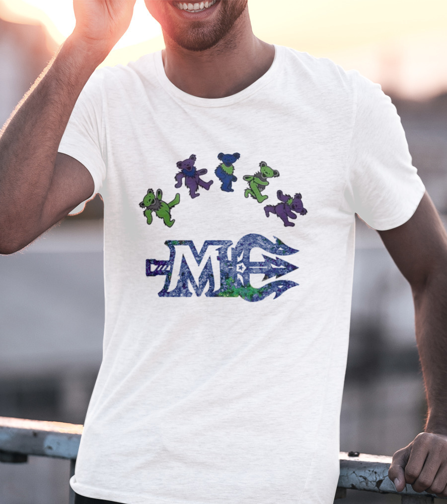 Maine Mariners Grateful Dead Night 2025 Dancing Bears Emblem T-Shirt