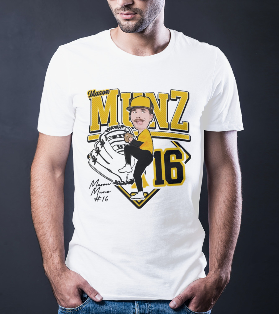 Mason Munz Baseball 2025 Player 16 Caricature T-Shirt