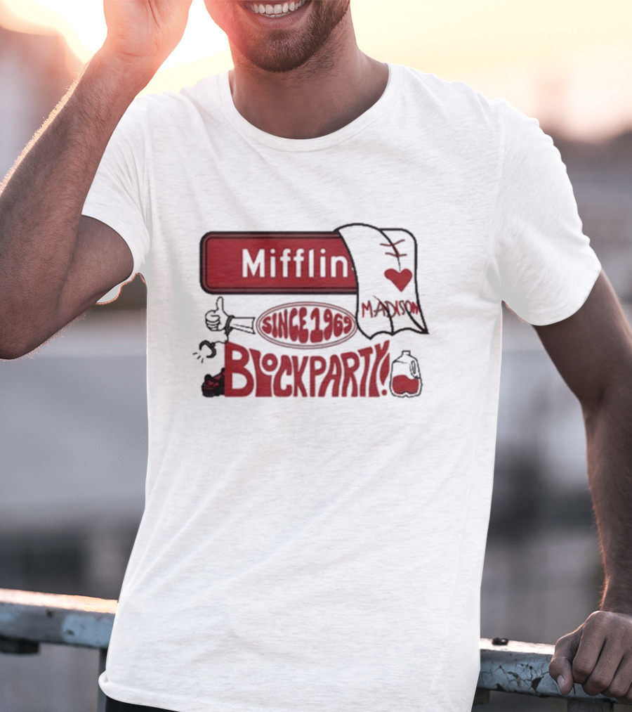 Mifflin Block Party Madison Since 1969 Heart Thumbs Up T-Shirt