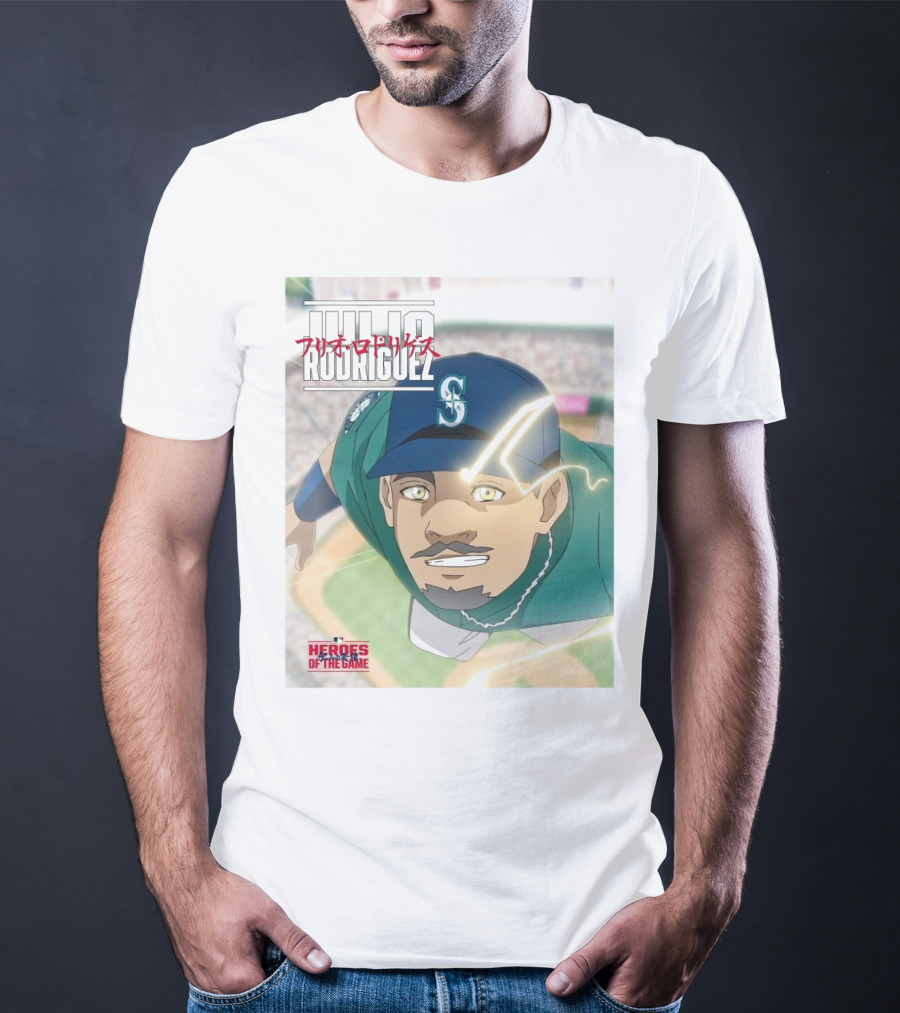 Seattle Mariners Julio Rodriguez Anime Heroes Of The Game MLB J-Rod T-Shirt