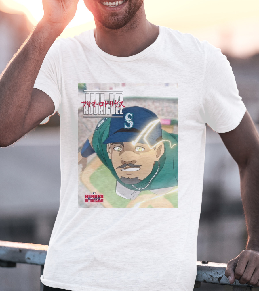 Seattle Mariners Julio Rodriguez Anime Heroes Of The Game MLB J-Rod T-Shirt