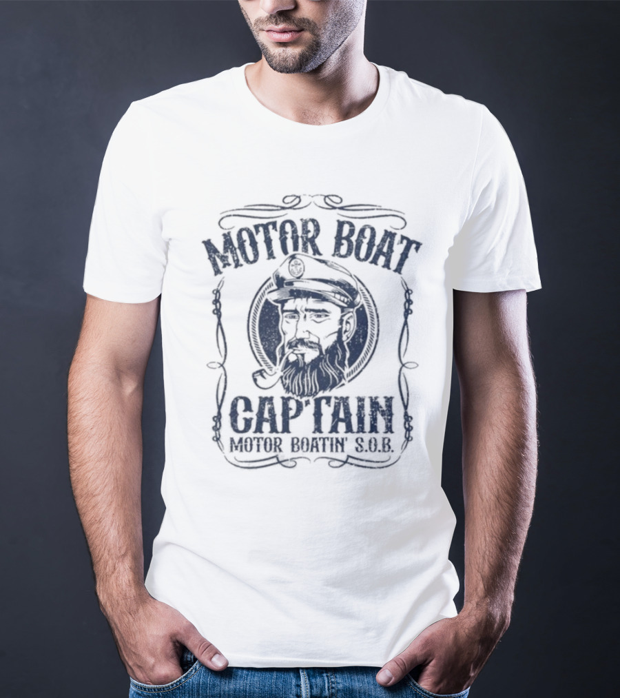 Motor Boat Captain Motor Boati Sob Vintage Nautical Theme T-Shirt