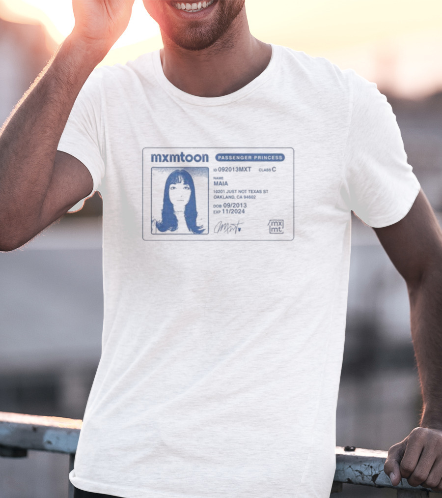 Mxmtoon License Passenger Princess Permit Identification T-Shirt