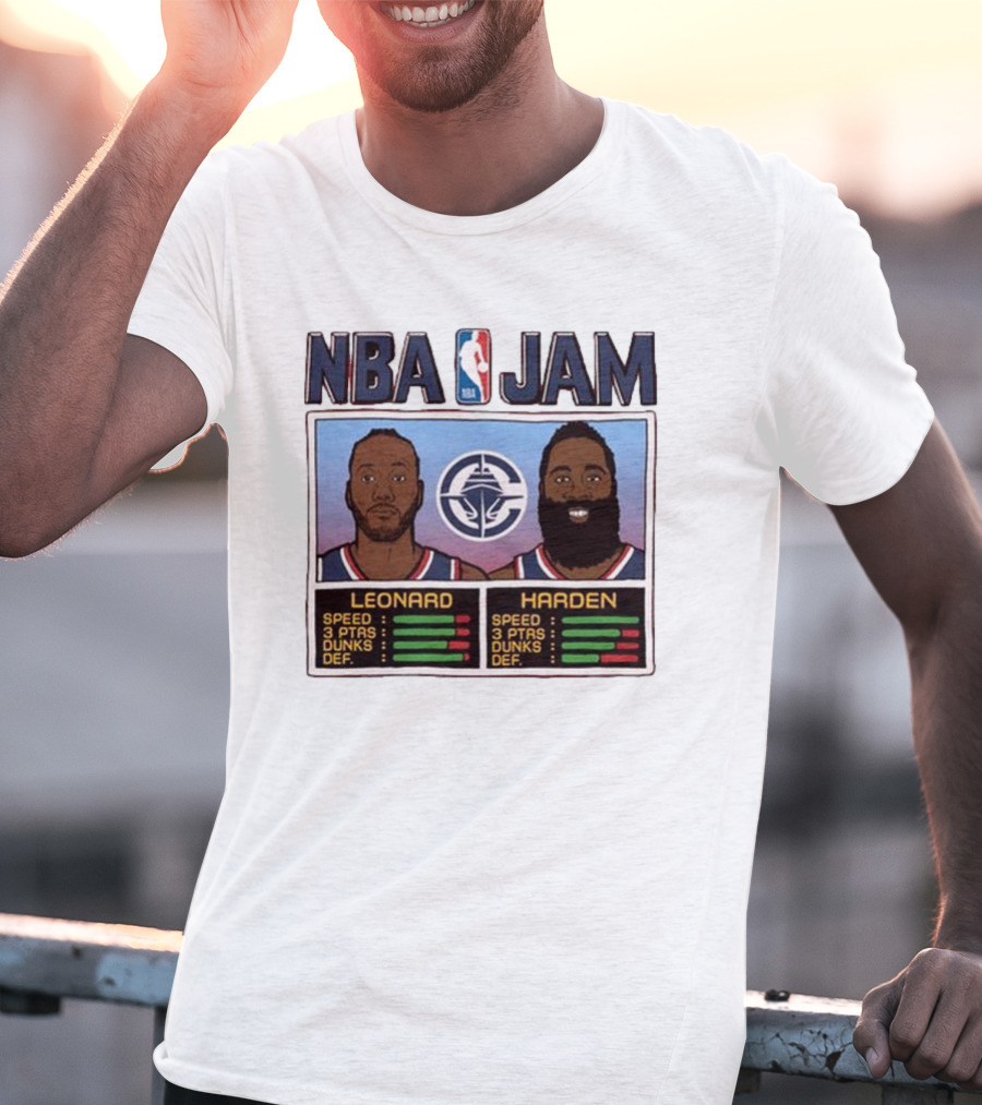 NBA Jam Leonard Harden Clippers Player Stats T-Shirt