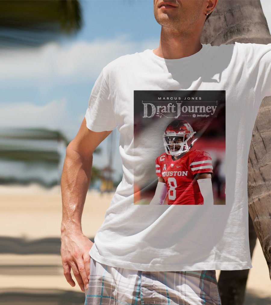Marcus Jones New England Patriots NFL Draft Journey Houston Football T-Shirt