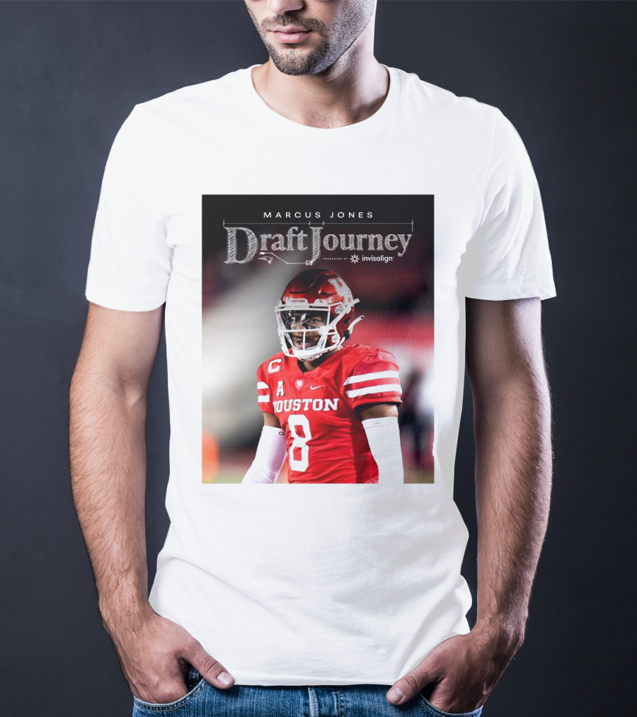 Marcus Jones New England Patriots NFL Draft Journey Houston Football T-Shirt