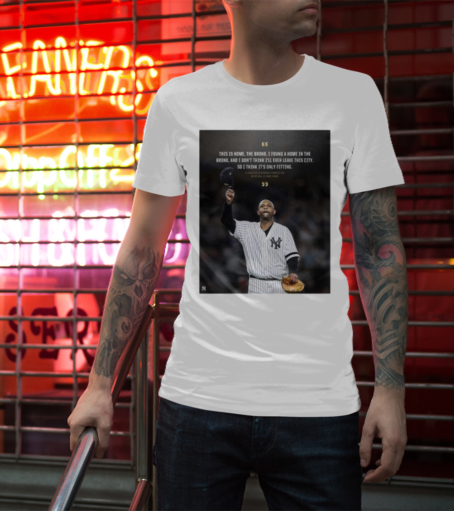 New York Yankees CC Sabathia This Is Home The Bronx Hall Of Fame Plaque T-Shirt