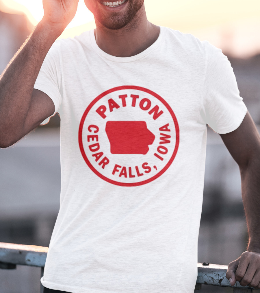 Patton Cedar Falls Iowa Map Circle T-Shirt