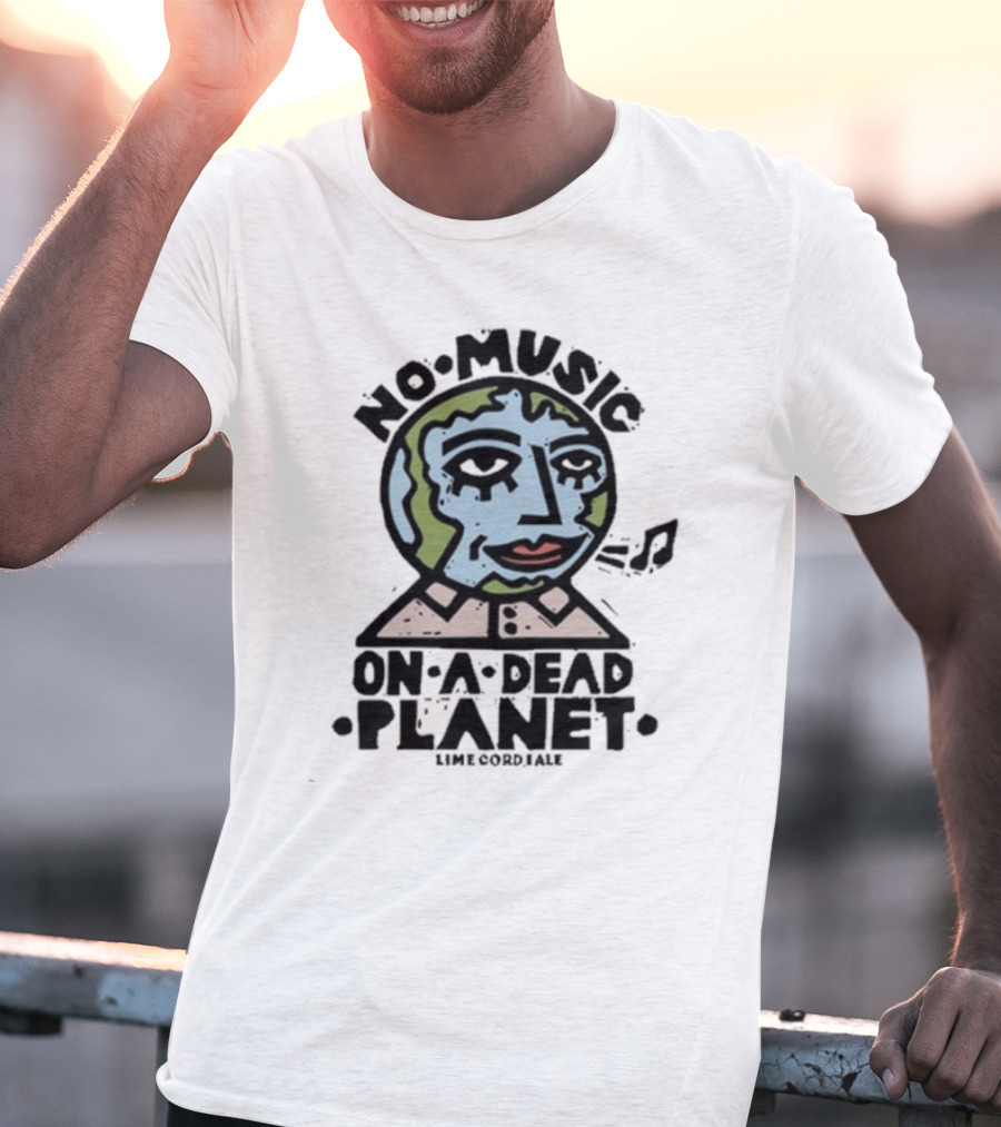 No Music On A Dead Planet Earth Head With Collar T-Shirt