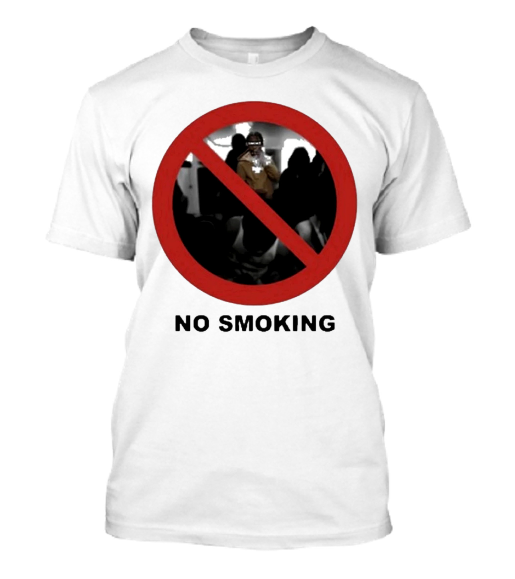 No Smoking Circle Icon With Anonymous Figure T-Shirt