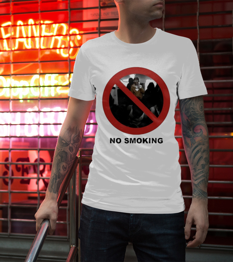 No Smoking Circle Icon With Anonymous Figure T-Shirt