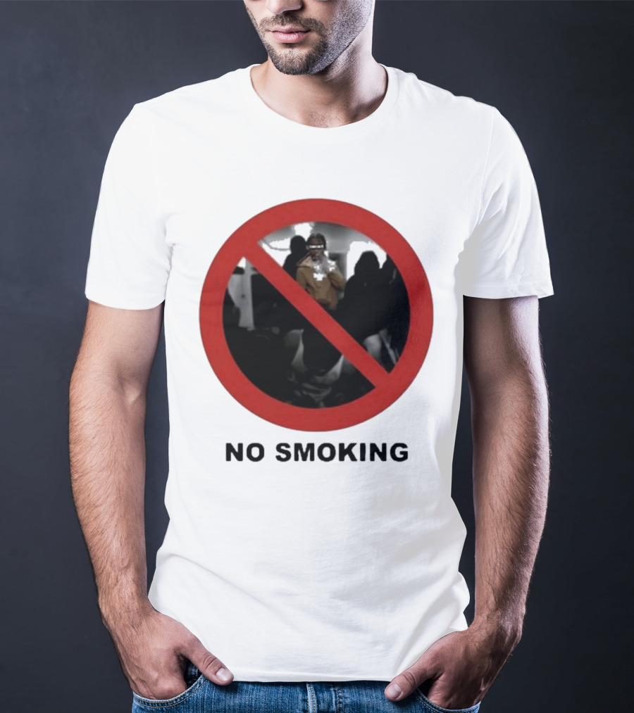 No Smoking Circle Icon With Anonymous Figure T-Shirt