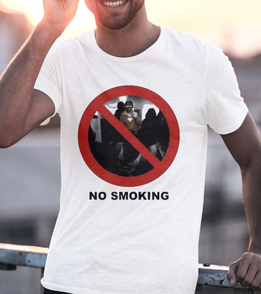 No Smoking Circle Icon With Anonymous Figure T-Shirt