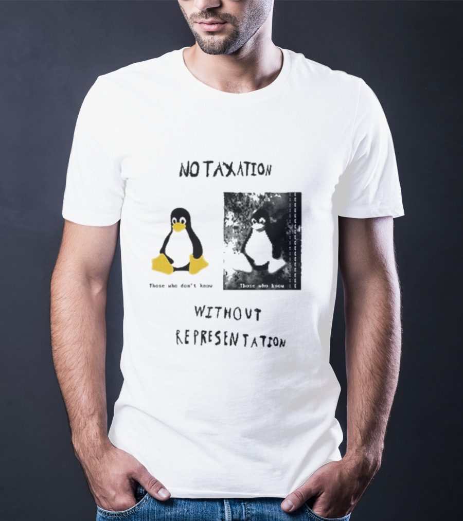 No Taxation Without Representation Unhappy Feet Penguin T-Shirt