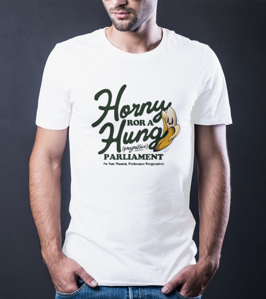 Horny For A Hung Parliament Banana Cartoon T-Shirt
