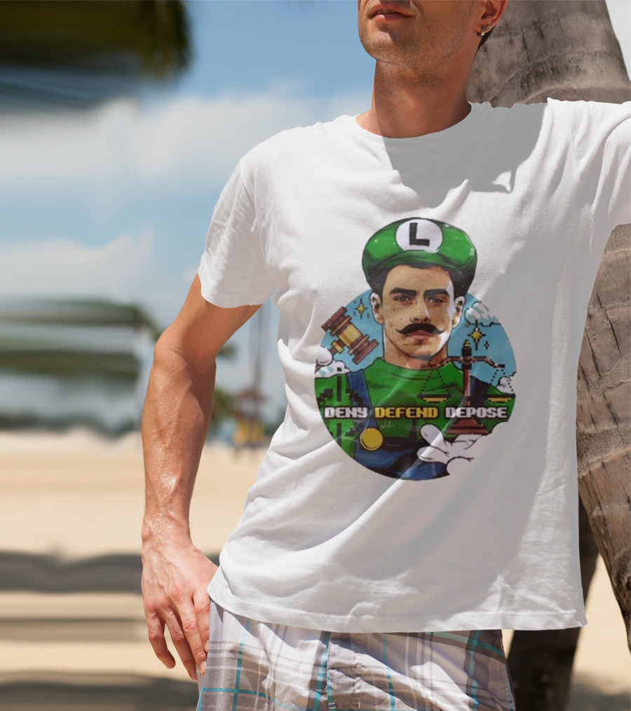 Nordacious Store Deny Defend Depose Mario Luigi Parody T-Shirt