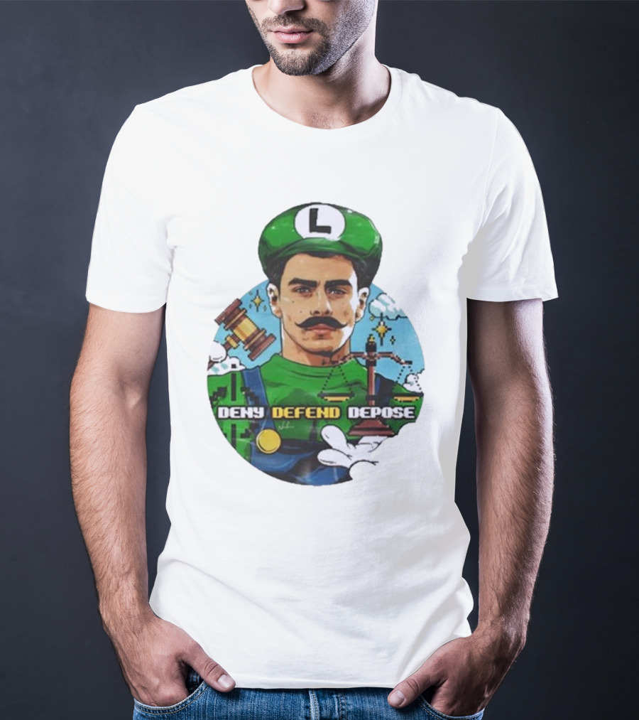 Nordacious Store Deny Defend Depose Mario Luigi Parody T-Shirt