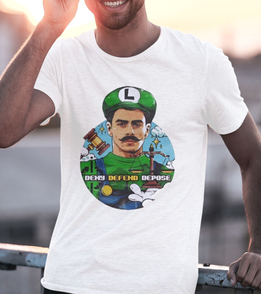 Nordacious Store Deny Defend Depose Mario Luigi Parody T-Shirt