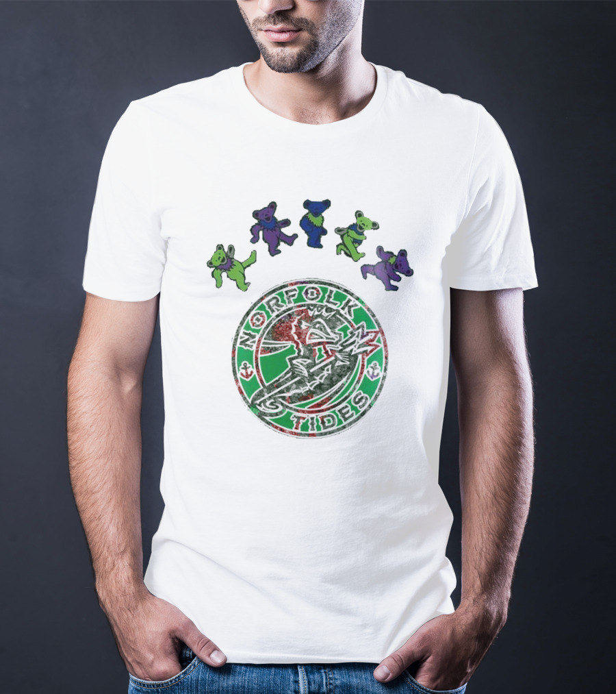 Norfolk Tides Grateful Dead Night 2025 Dancing Bears Baseball T-Shirt