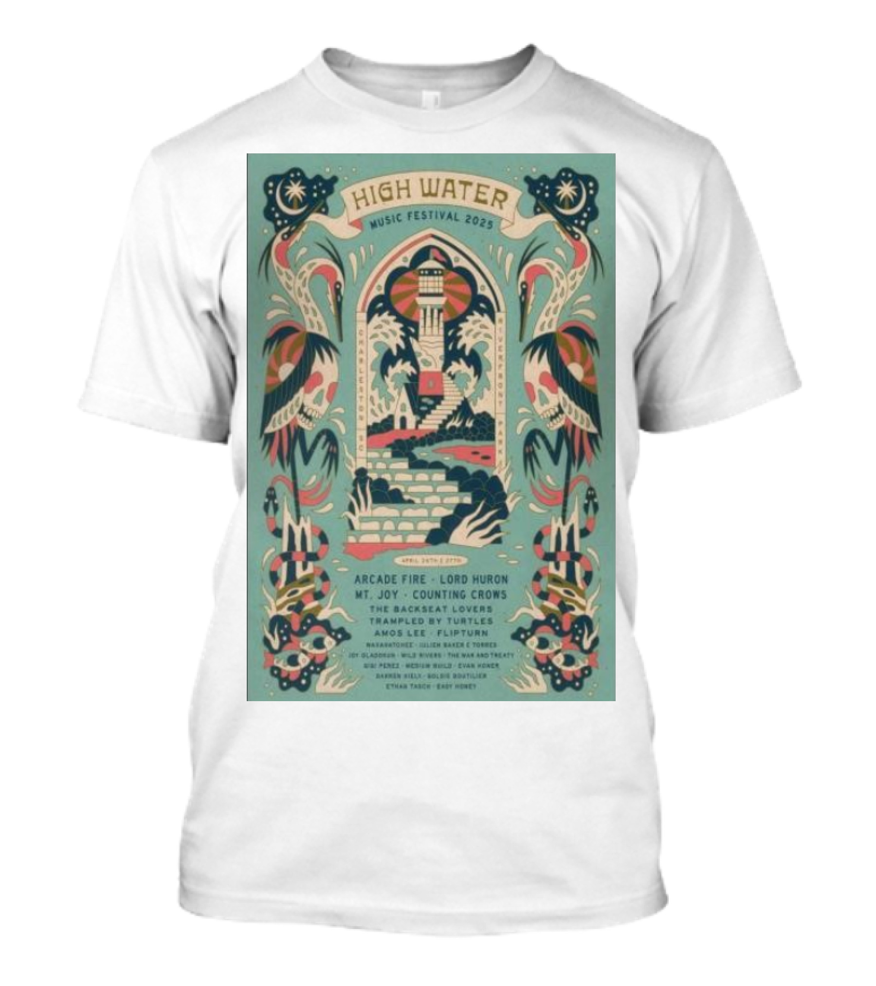 High Water Music Festival 2025 North Charleston SC April 26-27 Arcade Fire Lord Huron Mt Joy Counting Crows T-Shirt