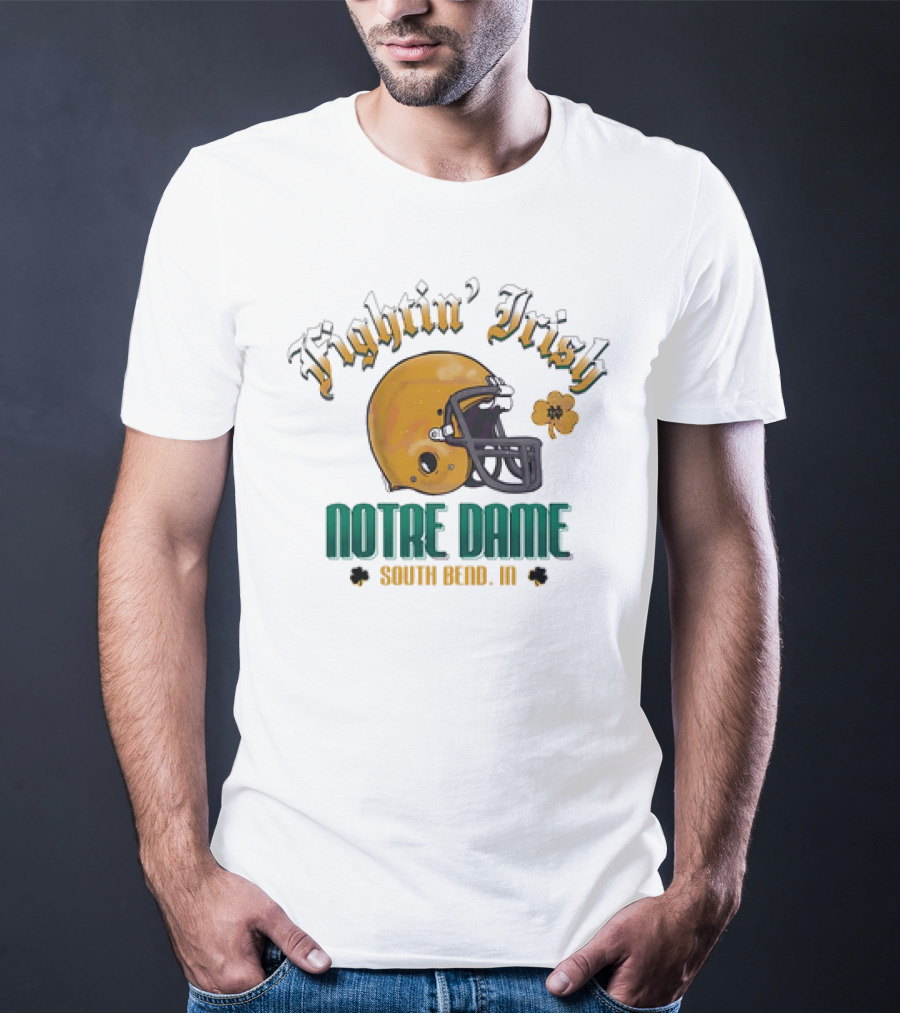 Fighting Irish Vintage Notre Dame Football South Bend IN Helmet Icon T-Shirt