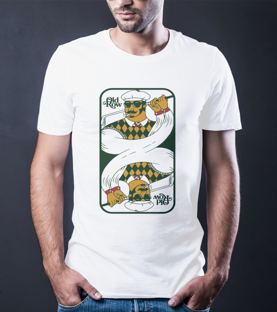 Old Row Golf Playing Card Ace Pipe Pattern T-Shirt