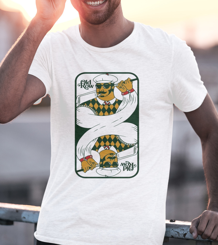 Old Row Golf Playing Card Ace Pipe Pattern T-Shirt