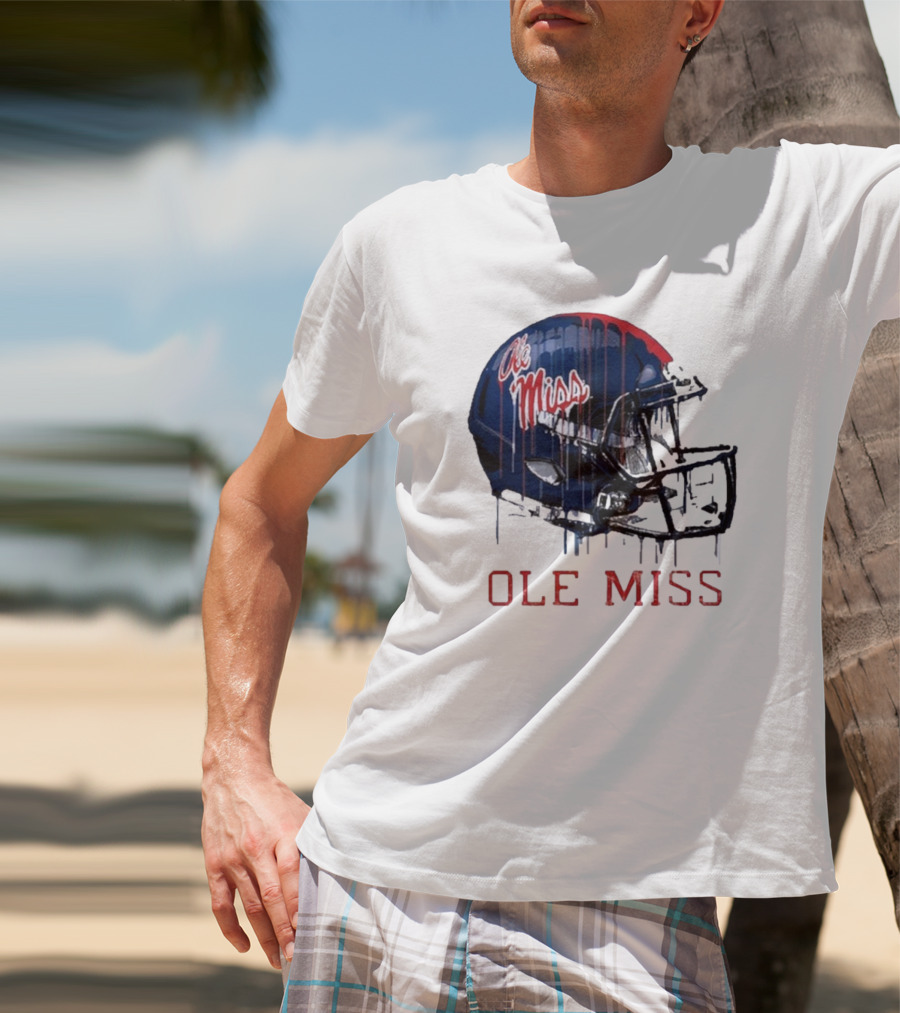 Ole Miss Dripping Football Helmet T-Shirt