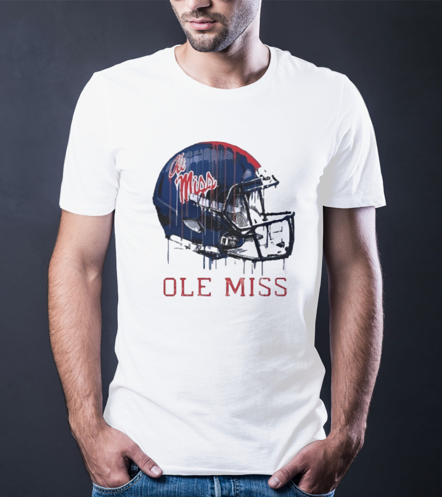 Ole Miss Dripping Football Helmet T-Shirt