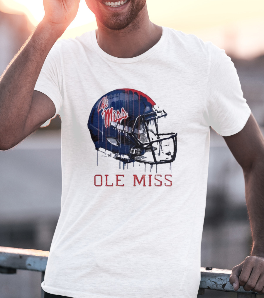 Ole Miss Dripping Football Helmet T-Shirt
