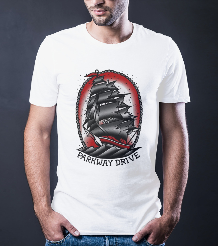 Parkway Drive Home Is For The Heartless Ship Ocean Tattoo Art Style T-Shirt