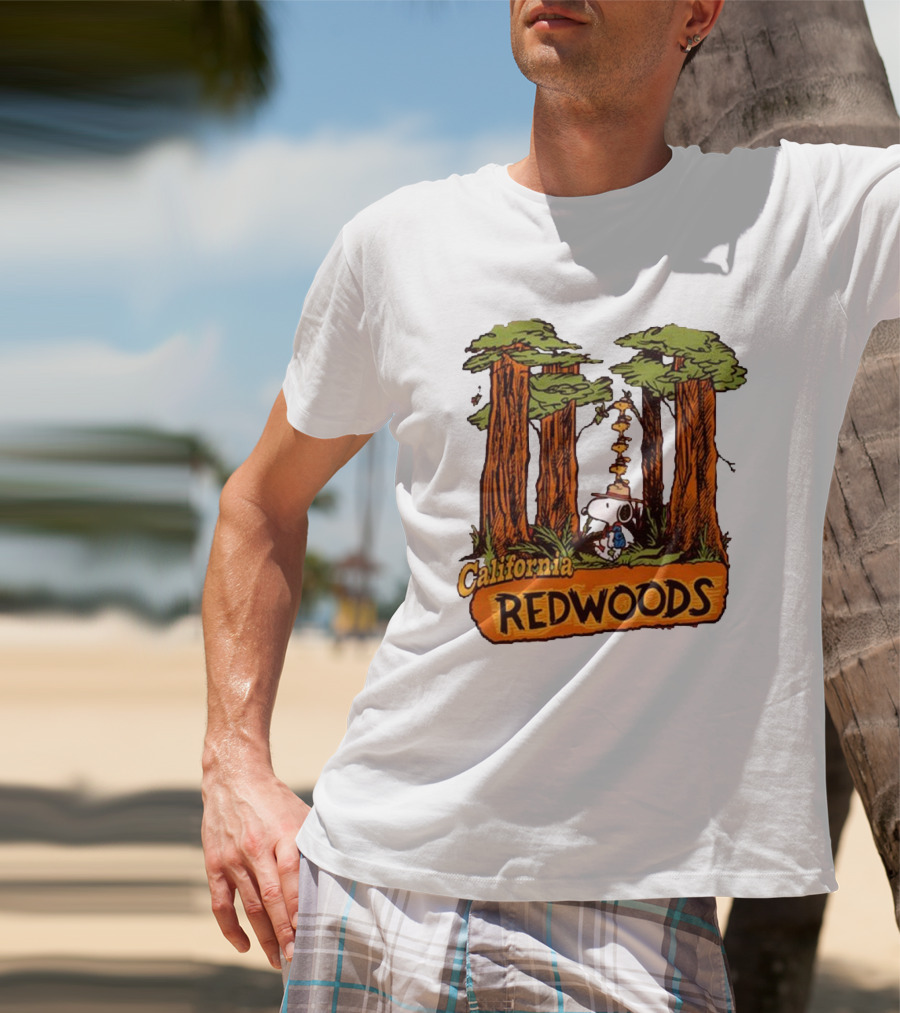 California Redwoods Snoopy Peanuts Camping Adventure T-Shirt