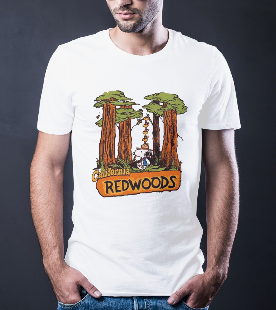 California Redwoods Snoopy Peanuts Camping Adventure T-Shirt