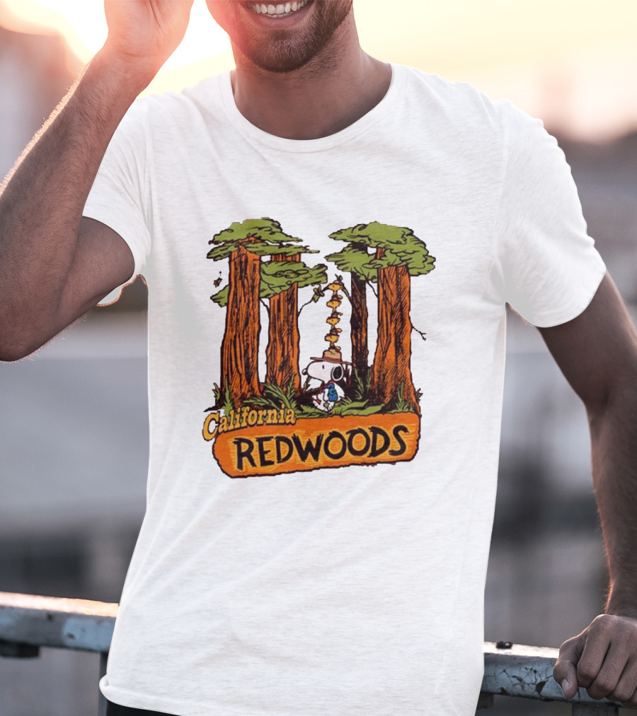 California Redwoods Snoopy Peanuts Camping Adventure T-Shirt