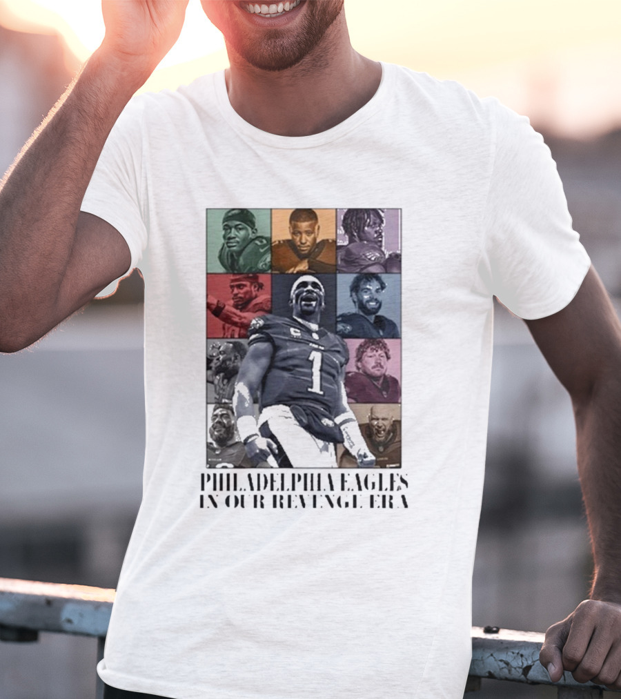 Philadelphia Eagles Revenge Era NFL Quarterbacks And Players Collage T-Shirt