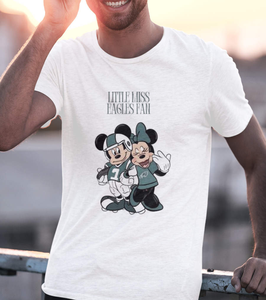 Philadelphia Eagles Mickey And Minnie Little Liss Eagles Fan T-Shirt